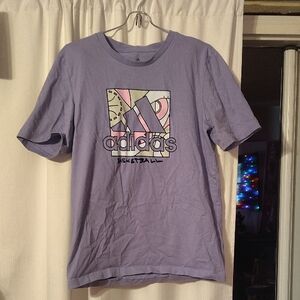 Adidas Lavender Tee with Graphic Design
